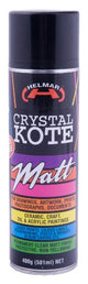 Aerosol spray can of Helmar Crystal Kote Matt 400g for preserving artwork with a non-yellowing matte finish.