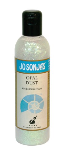 Jo Sonja's Opal Dust Medium Glitter Gel 250ml, a sparkling acrylic medium for elevating crafts and artworks.