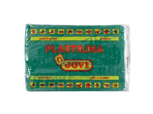 Dark green Jovi Plastalina 350gm, non-toxic molding paste for kids, perfect for creative art projects and easy to reuse.