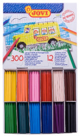 Vibrant Jovi Plastic Crayon Economy Pack 300 (A) featuring six-sided hexagonal crayons for young artists, safe and durable.