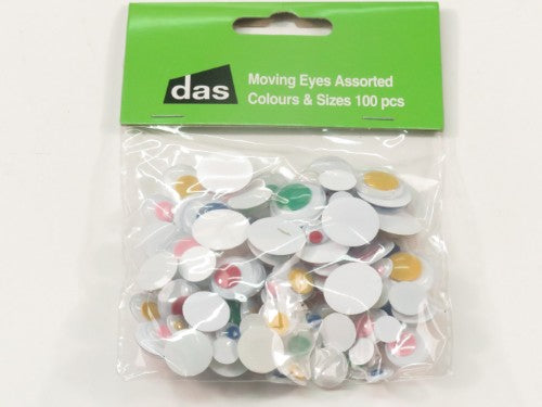 Craft - Moving Eyes Assorted Colours & Sizes 100