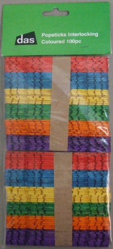 Colorful 100pc interlocking popsticks for creative arts and crafts projects, safe and durable for all ages.