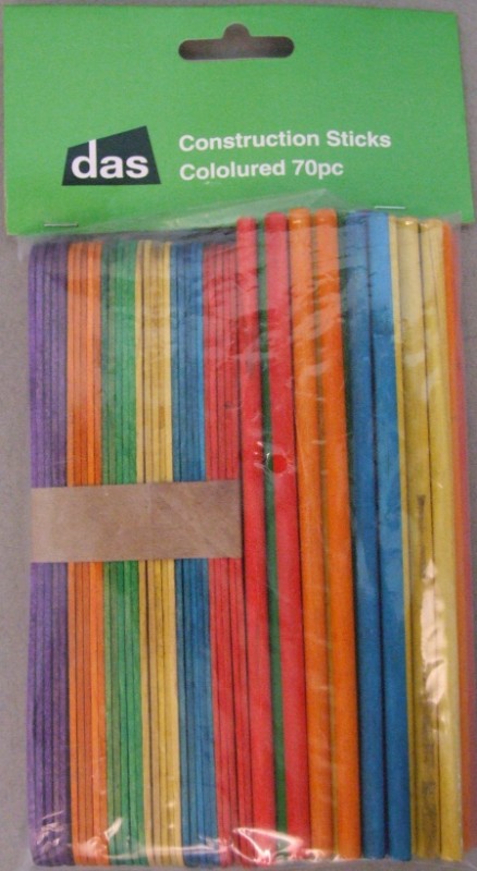 Vibrant 70-piece colored construction stick set for creative building, crafting, and STEM activities for kids.