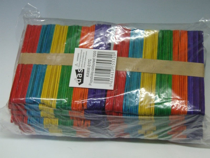 Vibrant 1000-piece colored popsticks for DIY crafts, perfect for creative projects and enhancing fine motor skills.