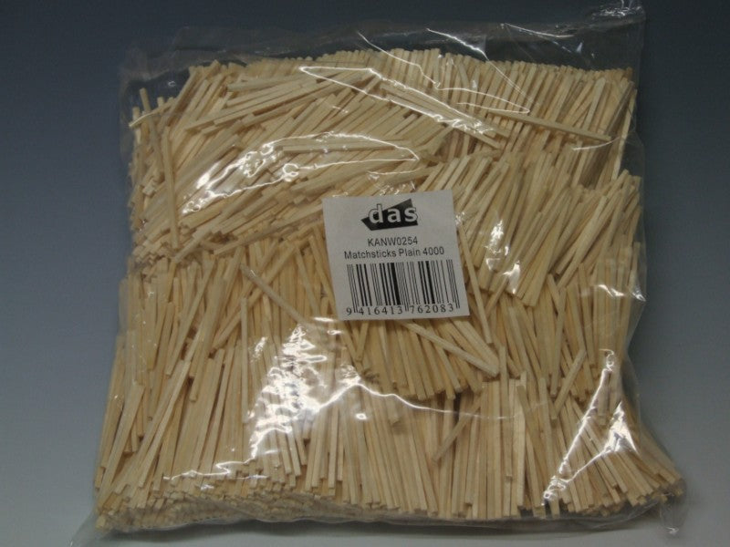 Plain wooden matchsticks in a 4000pc pack, ideal for crafts, education, and DIY projects. Eco-friendly and versatile.