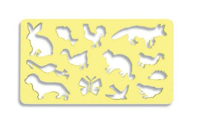 Durable pink fox stencil made from transparent polystyrene, perfect for detailed art and DIY projects.