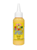 Kohinoor Glass Colour 60ml in vibrant yellow for painting on glass, tiles, and smooth surfaces, perfect for all ages.