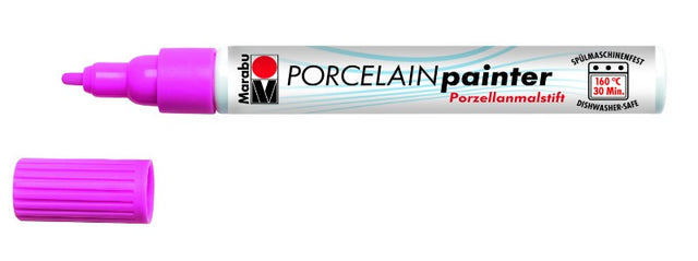 Rose Pink Porcelain Paint in a 1-2mm size, ideal for ceramic and versatile DIY projects, air-dries for durable, dishwasher-safe finish.