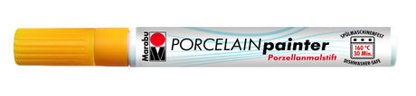 Vibrant Sunshine Yellow porcelain paint for ceramics; water-based, dishwasher-safe, versatile for various surfaces.