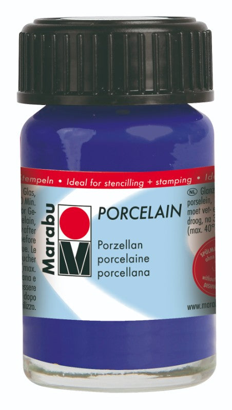 Vibrant violet porcelain paint perfect for ceramic art, quick-drying, and suitable for various surfaces. Not for food contact.