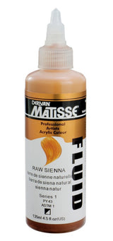 Matisse Fluid Acrylic Paint in Raw Sienna, 135ml; smooth, highly pigmented paint ideal for versatile artistic techniques.