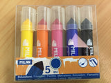 Milan Fibrepens Megacolour Set of 5, featuring vibrant colors and fine tips for precise, smooth drawing and crafting.