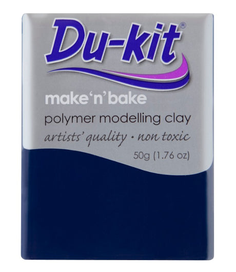 Navy blue Du-Kit modelling clay for creating art, crafts, and jewellery; oven-bake and non-toxic for all skill levels.