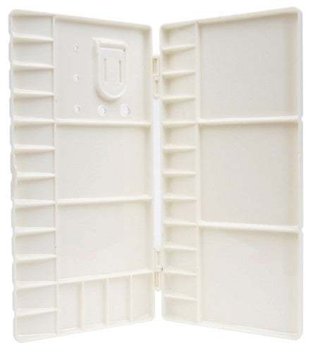 Durable and lightweight large folding plastic palette for efficient storage and transport, featuring ergonomic handles.