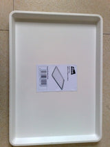 Versatile 460mm x 330mm x 28mm plastic tray, perfect for serving, organizing, and outdoor use; lightweight and durable.