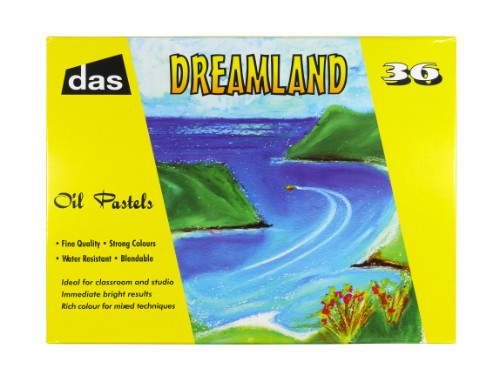 Vibrant DAS Dreamland Pxl-36 oil pastels in a palette of 36 colors, ideal for artists to blend and create stunning artwork.