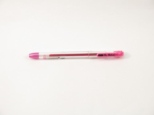 Vibrant pink My Met A/Free pen with a smooth 0.7mm tip, perfect for stylish writing and note-taking.