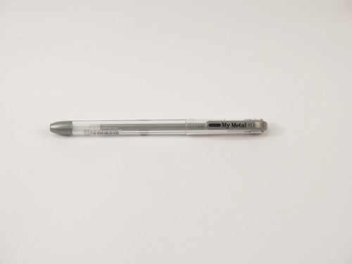 Silver My Met A/Free Pen featuring 0.7mm gel ink for smooth writing and vibrant decoration on dark paper and crafts.