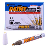 Mungyo Gold Paint Marker, ideal for vibrant, permanent designs on diverse surfaces like metal and glass, featuring a durable aluminum barrel.