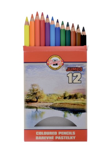 Vibrant 12-pack Omega Colour Pencils for kids, featuring durable leads for rich colors and smooth application in creative projects.