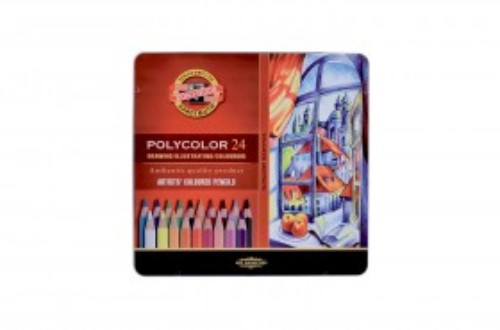 24 vibrant Polycolor colored pencils for artists, ideal for smooth application and blending in various creative projects.