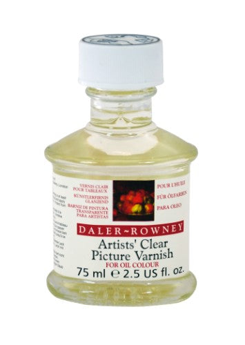 Rown 75ml Artists Clear Picture Varnish for a crystal-clear, removable finish that enhances colors in oil and acrylic paintings.