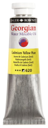 Rown Gwamo 37ml Cadmium Yellow Hue oil paint tube, showcasing vibrant yellow color for versatile artistic techniques.