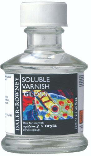 Clear, glossy varnish for acrylic art, enhancing durability and vibrancy while protecting against dust and moisture.