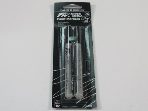 Daler Rowney FW Mixed Media Marker Set features 1mm hard point nibs for precise ink application on various surfaces.