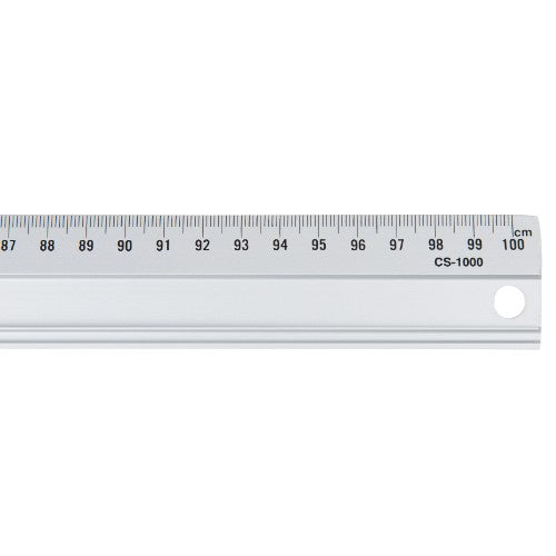 Aluminium ruler 100cm with clear markings, perfect for precise measurements in various projects.