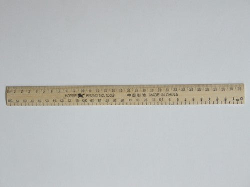 Elegant 12" wooden ruler featuring metric and imperial markings, perfect for precise measurements in any setting.