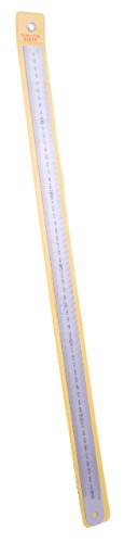 Stainless steel 60cm metric ruler, durable with clear markings for precise measurements in various projects.