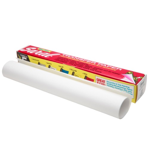 Saral Transfer Roll White 12: versatile, wax-free transfer paper for precise design transfers in various artistic projects.