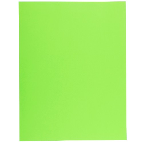 Bright green fluorescent showcards, 50x65 cm, ideal for vibrant displays, crafts, and decorations, sold in packs of 10.