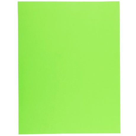 Bright green fluorescent showcards, 50x65 cm, ideal for vibrant displays, crafts, and decorations, sold in packs of 10.