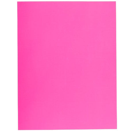 Vibrant pink fluorescent showcard sheets, perfect for crafts, displays, and events; pack of 10 durable 250gsm cardboard.