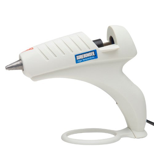 Large, high-performance Surebonder glue gun for crafters, featuring quick heat-up, ergonomic design, and safety fuse.