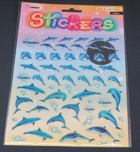 Vibrant Dolphin Sticker featuring intricate artwork, perfect for ocean lovers and durable for personalizing gear.