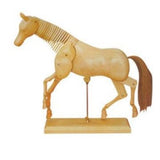 Handcrafted 20" wooden horse toy, ideal for imaginative play and nursery decor, made from eco-friendly wood.