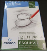 Canson 1557 Sketching S/Pad A4 features bright white, durable paper with a light grain for versatile sketching and drawing.