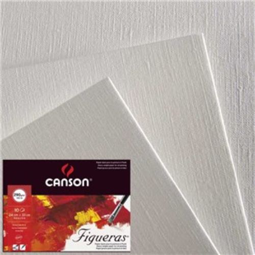 Premium Figueras 65x100 290g art paper pack of 12, ideal for oil painting with a canvas-like texture and acid-free longevity.