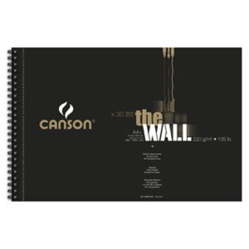 Canson The Wall A4+ 220g art pad featuring smooth, bleed-proof paper for vibrant drawings and precise lines, ideal for mixed media.