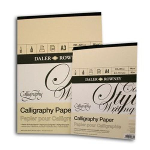 A3 calligraphy pad with 30 sheets of 90gsm parchment-style paper, ideal for elegant writing and artistic projects.