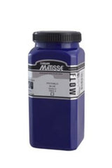 Matisse Flow 500ml Phthalo Blue S2 acrylic paint, vibrant color, low-sheen, perfect for fine details and airbrush techniques.