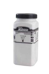 Premium Matisse Flow 500ml Titanium White acrylic paint with thin viscosity for smooth brushstrokes and versatile techniques.