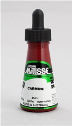 Vibrant 50ml Matisse Ink in Carmine, ideal for artists, featuring heavy pigmentation and excellent water resistance.