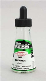 Matisse Ink 45ml Cleaner bottle, designed for efficient removal of acrylic ink residue for clean artistic tools.