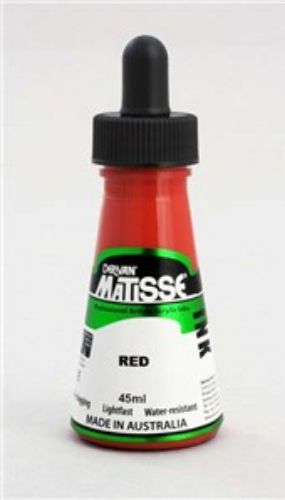 Matisse Ink 50ml Red, vibrant acrylic ink for versatile artistic applications like calligraphy and airbrushing.