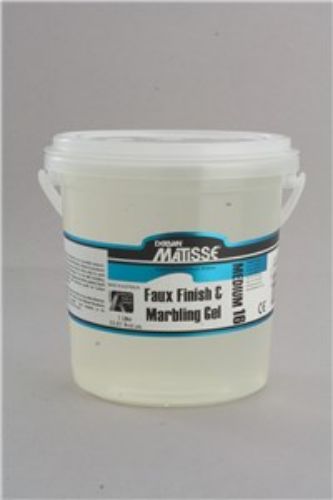 Matisse Mm16 1ltr Marbling Gel enhances acrylic colors for unique marbling effects and faux finishes in art projects.