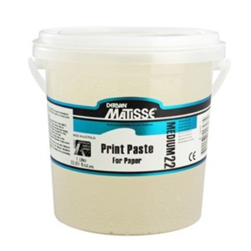 Matisse MM22 1ltr Print Paste for vibrant screen printing on paper, mix with Matisse Colours for customizable effects.